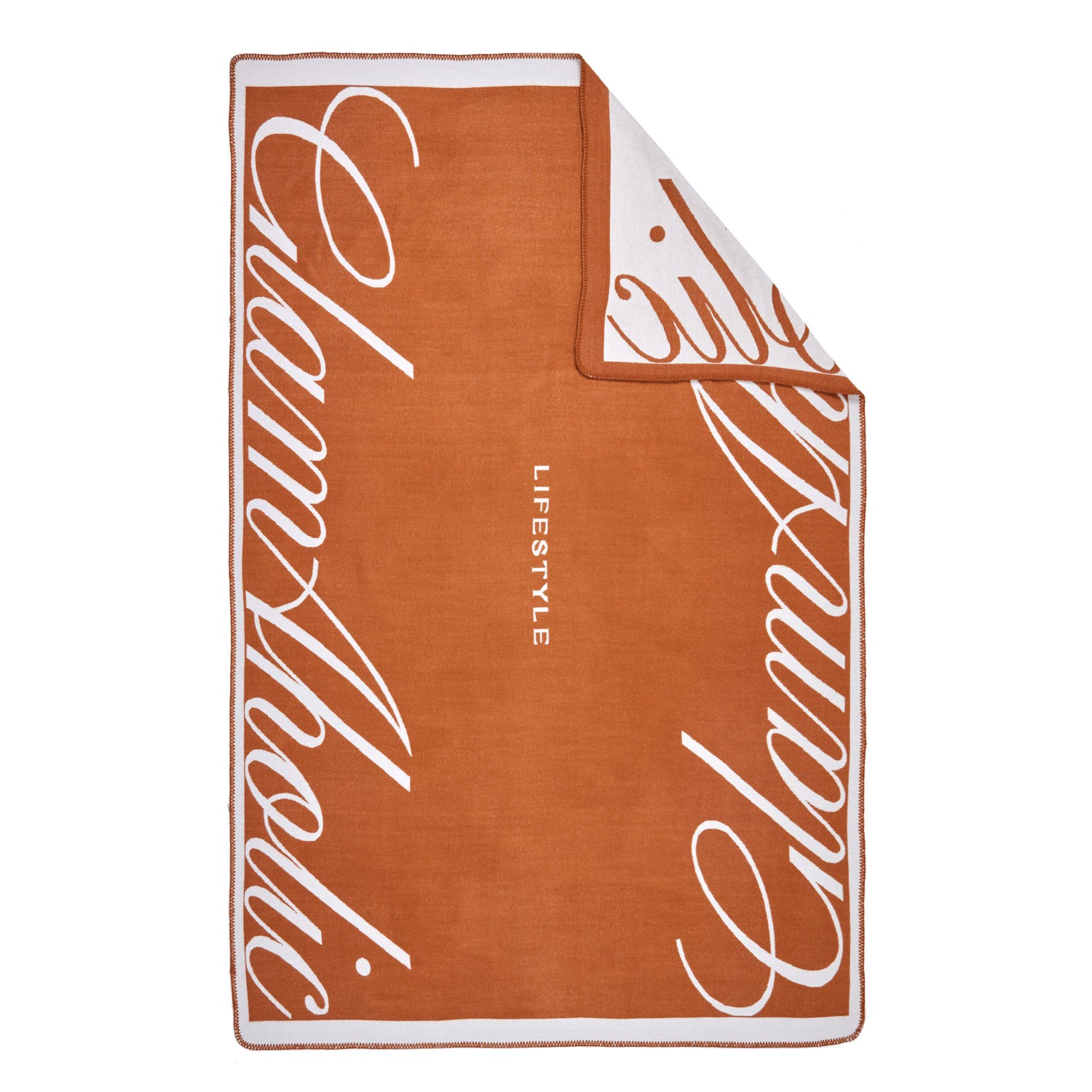 SIGNATURE LOGO LUXE THROW BLANKET - BROWN