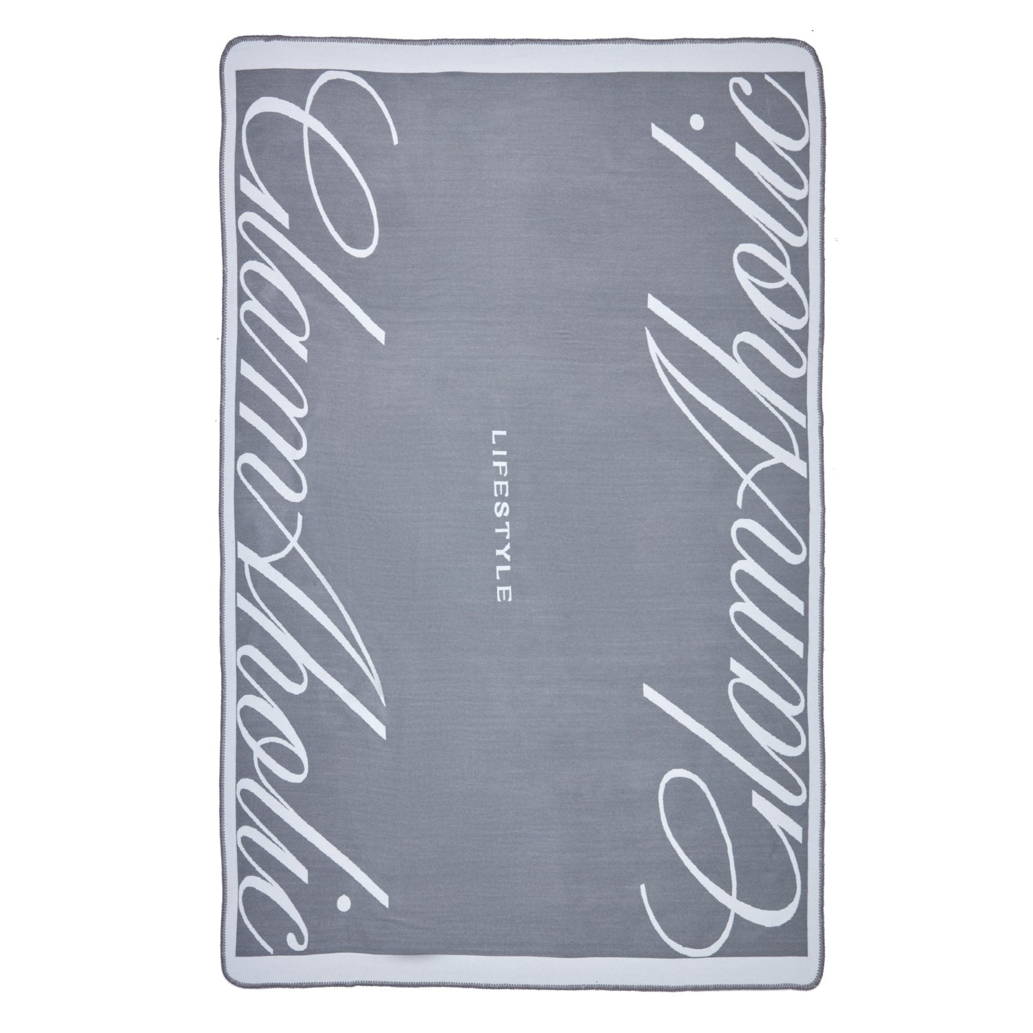 SIGNATURE LOGO LUXE THROW BLANKET - GRAY