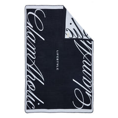 SIGNATURE LOGO LUXE THROW BLANKET - BLACK