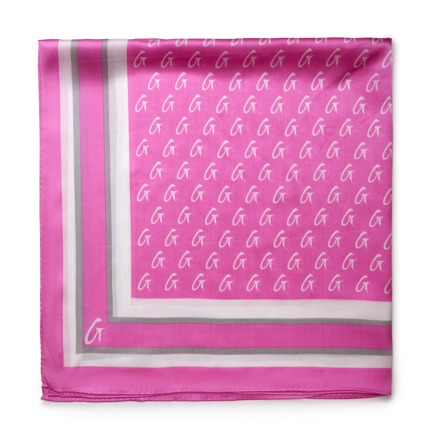 LARGE MONOGRAM SILK SCARF - SOFT PINK