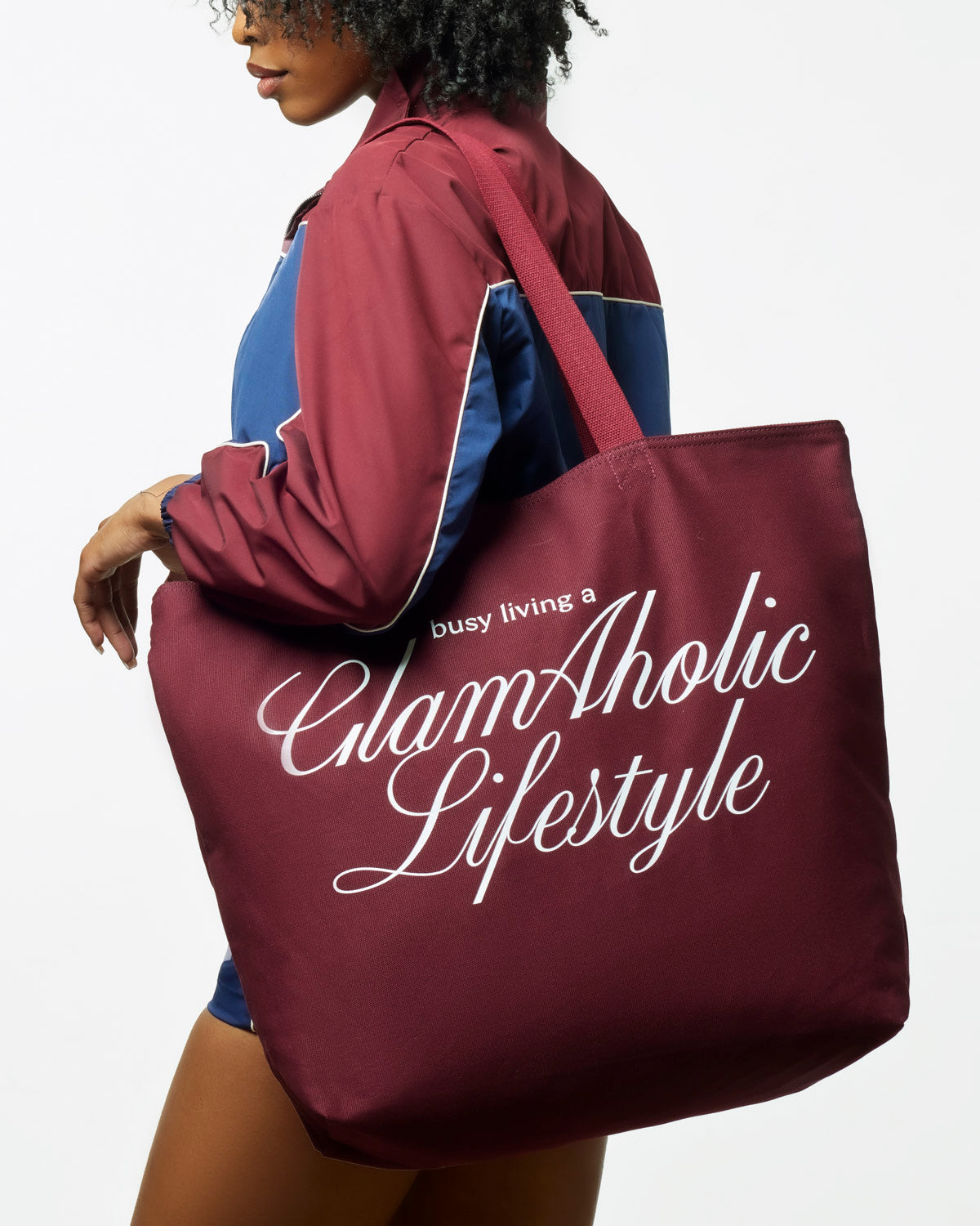 BUSY LIVING CANVAS TOTE - BURGUNDY