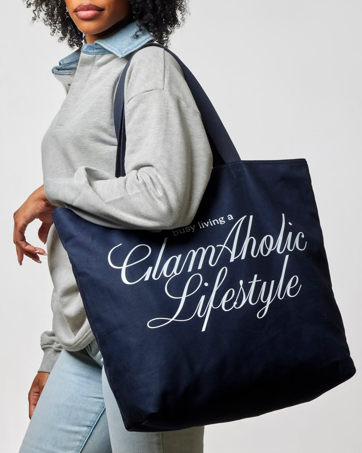 BUSY LIVING CANVAS TOTE - NAVY