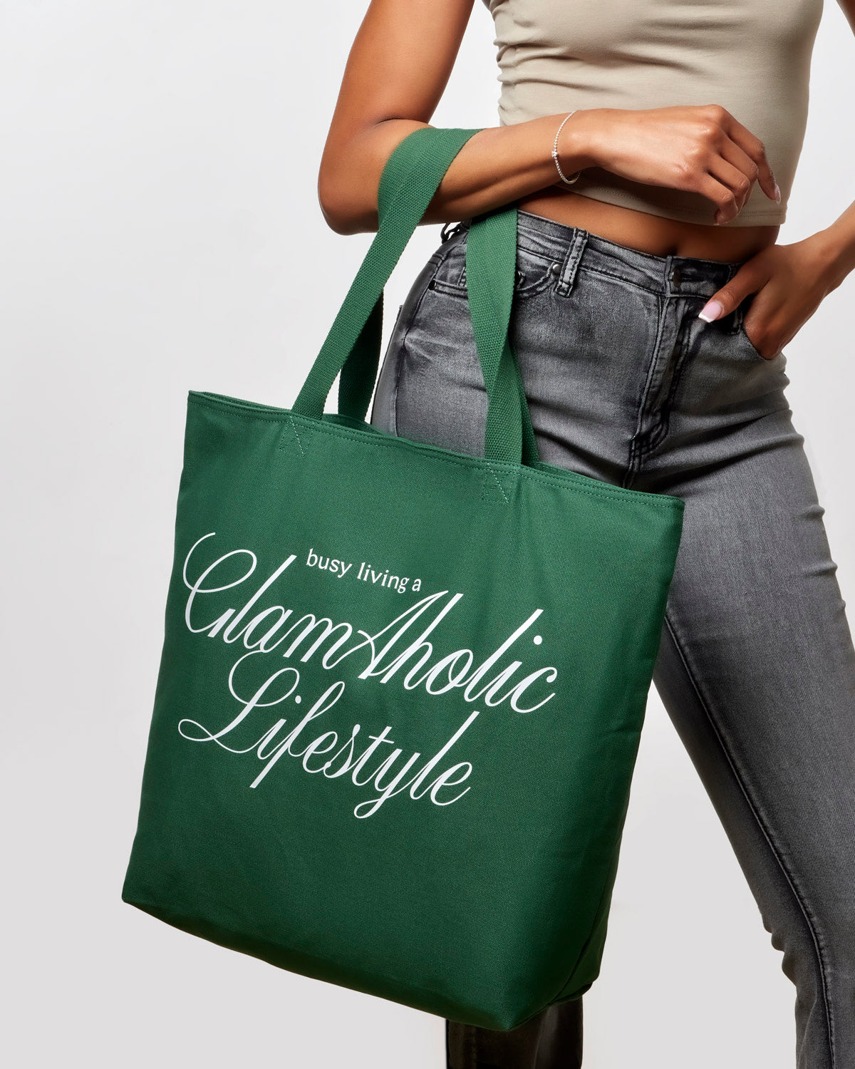 Oversized Green Canvas Tote | Busy Living - Durable Travel Carryall