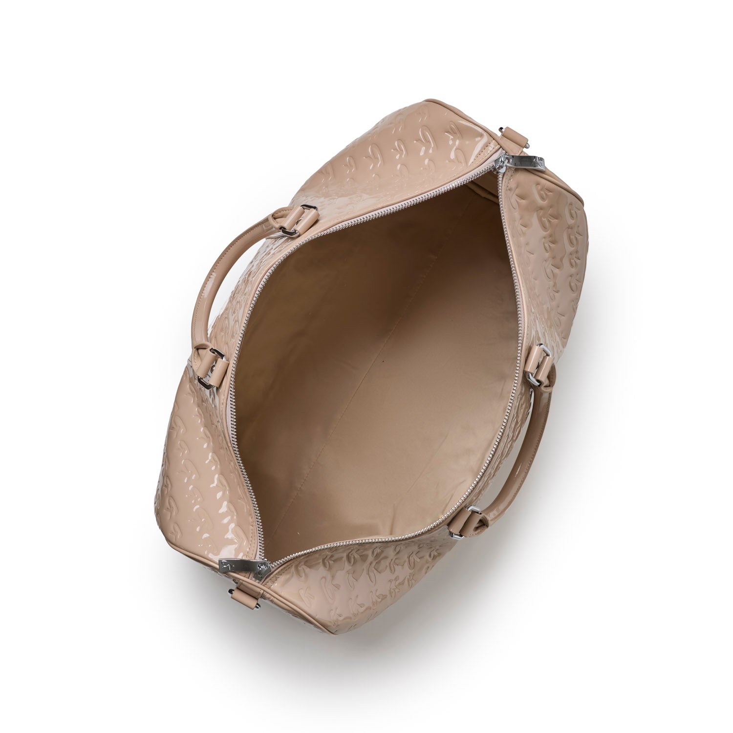 Monogram travel set in mirror nude featuring a spacious interior and stylish design for chic travel.