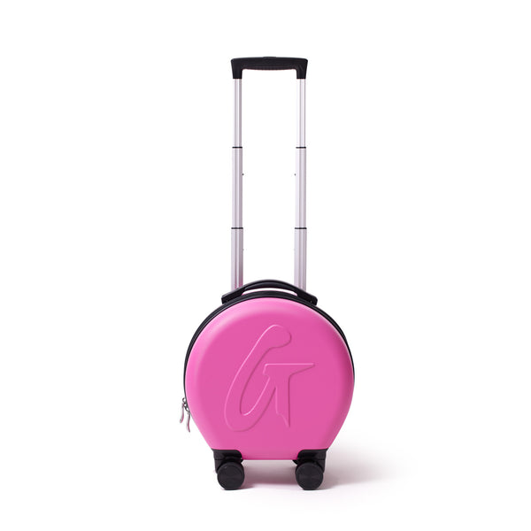 Pink Trolley Luggage Suitable For Light Travels Against View Of Stock Photo  - Alamy