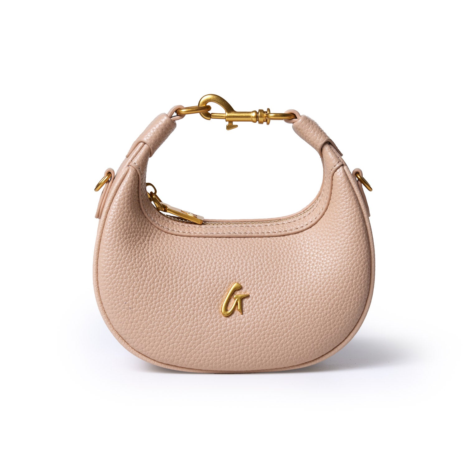 NANO PEBBLE HOBO BAG - NUDE
