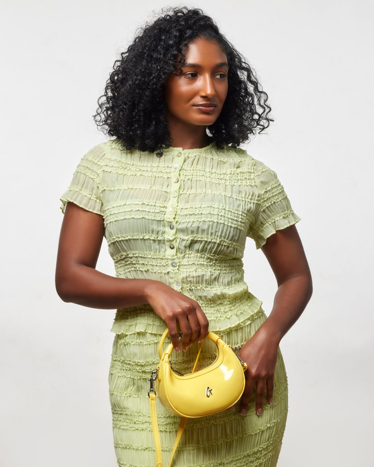NANO MIRROR HOBO BAG - MIRROR YELLOW