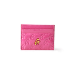 MONOGRAM MIRROR HOT PINK CARD HOLDER