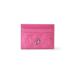 MONOGRAM MIRROR HOT PINK CARD HOLDER