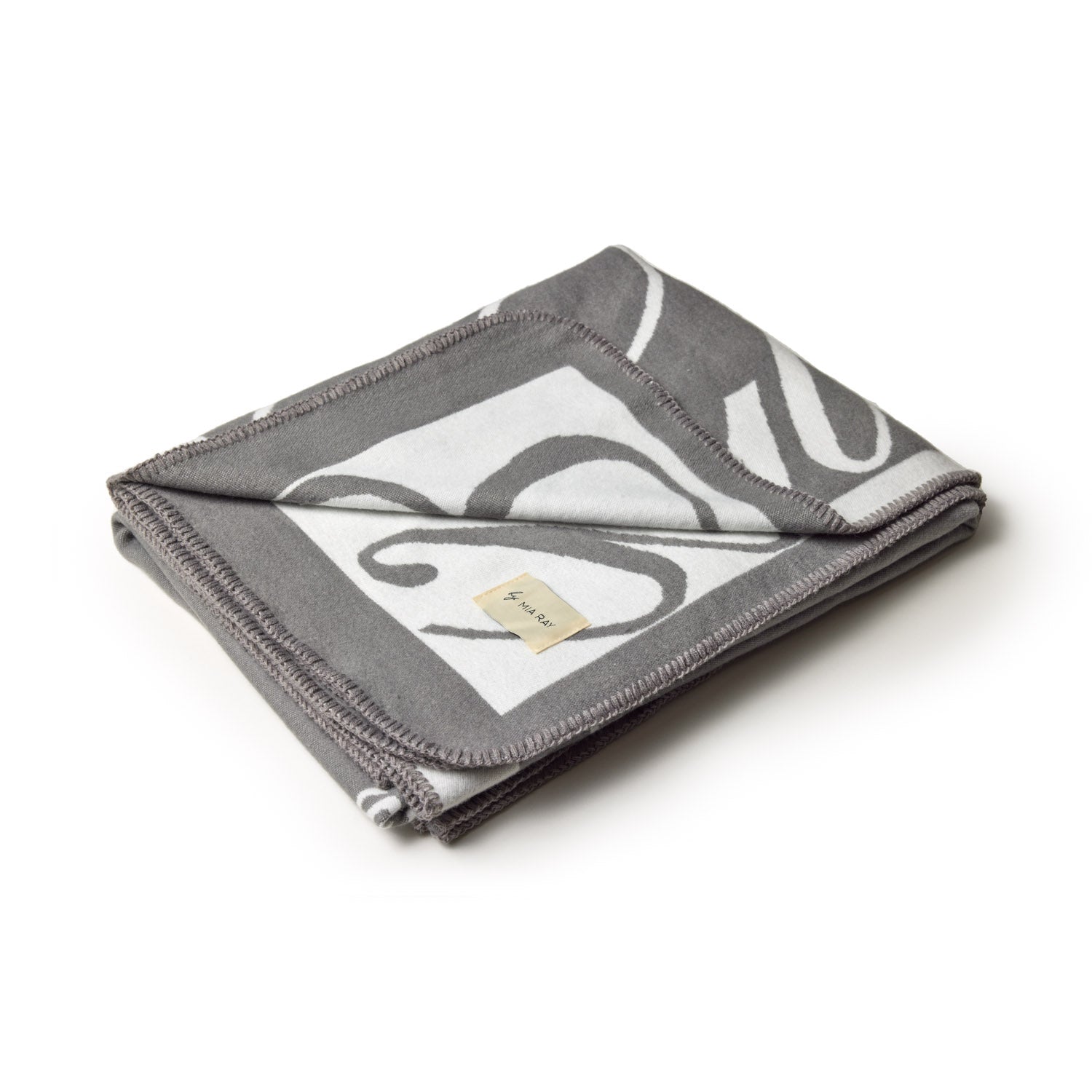 SIGNATURE LOGO LUXE THROW BLANKET - GRAY