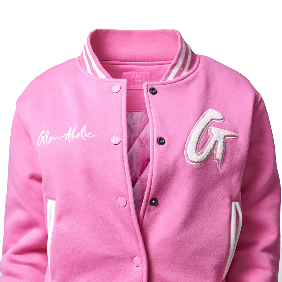 ESSENTIAL VARSITY JACKET HOT PINK