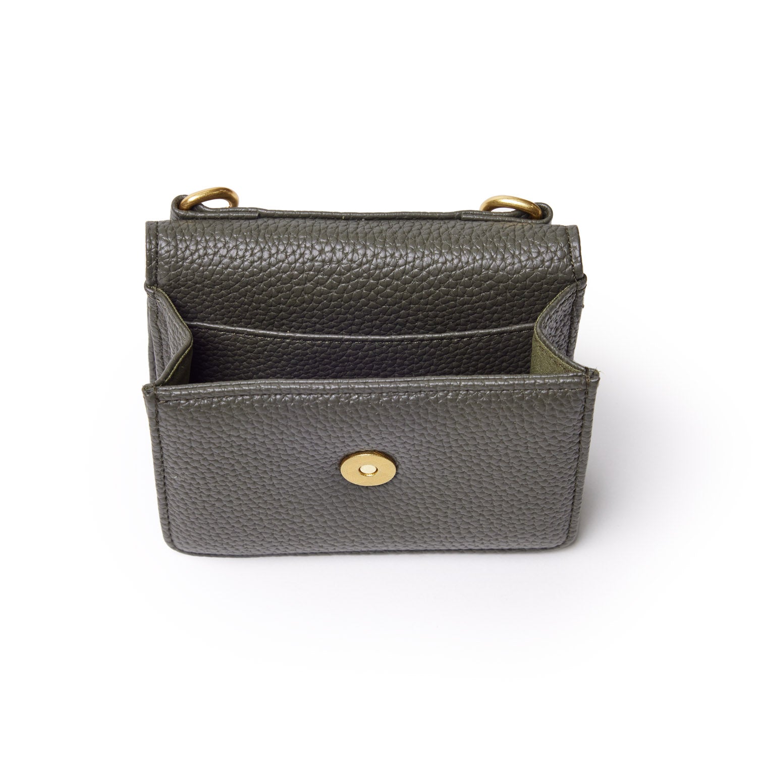 PEBBLE MINI WALLET ON CHAIN OLIVE GREEN