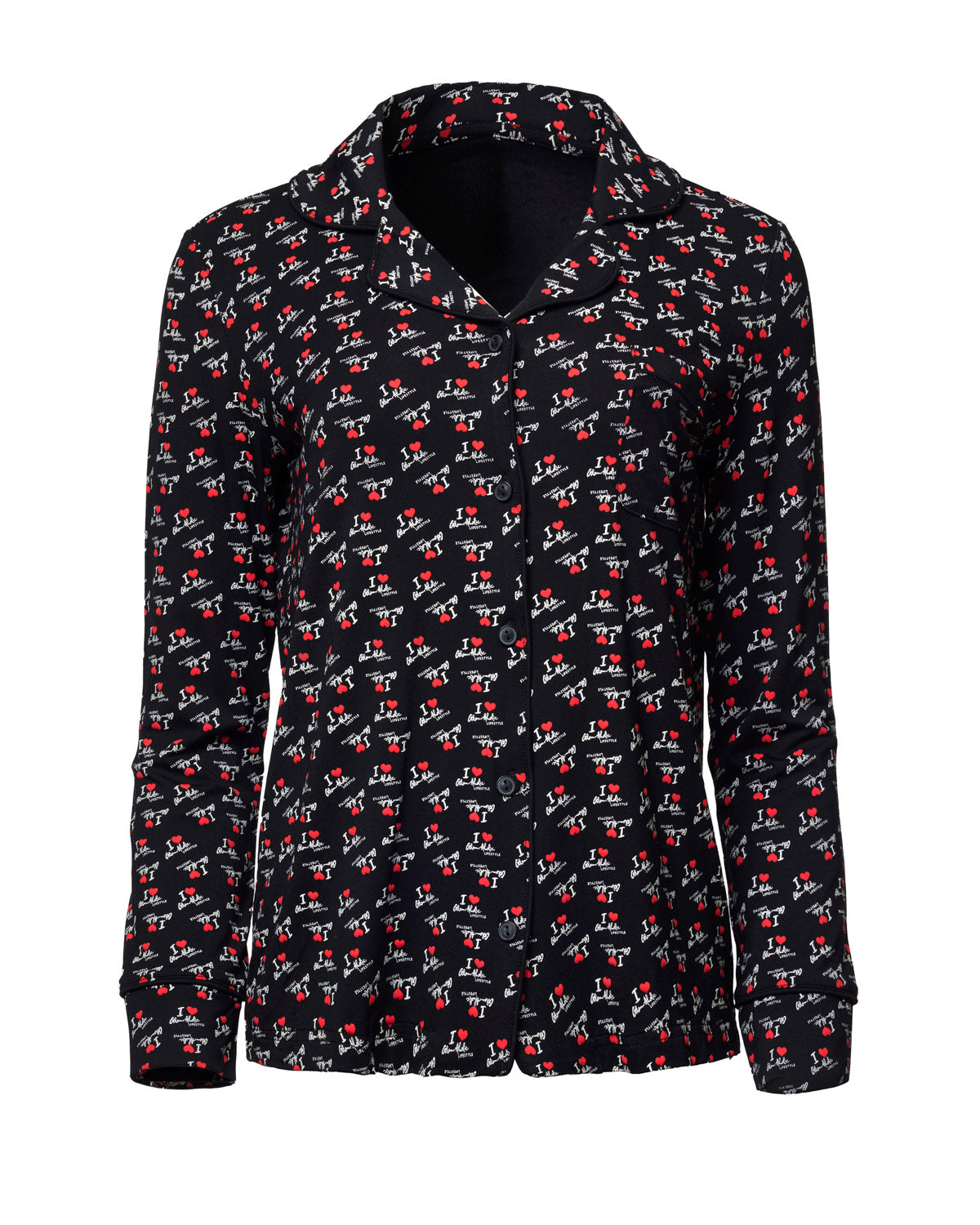 I LOVE GAL PAJAMAS LONG - BLACK