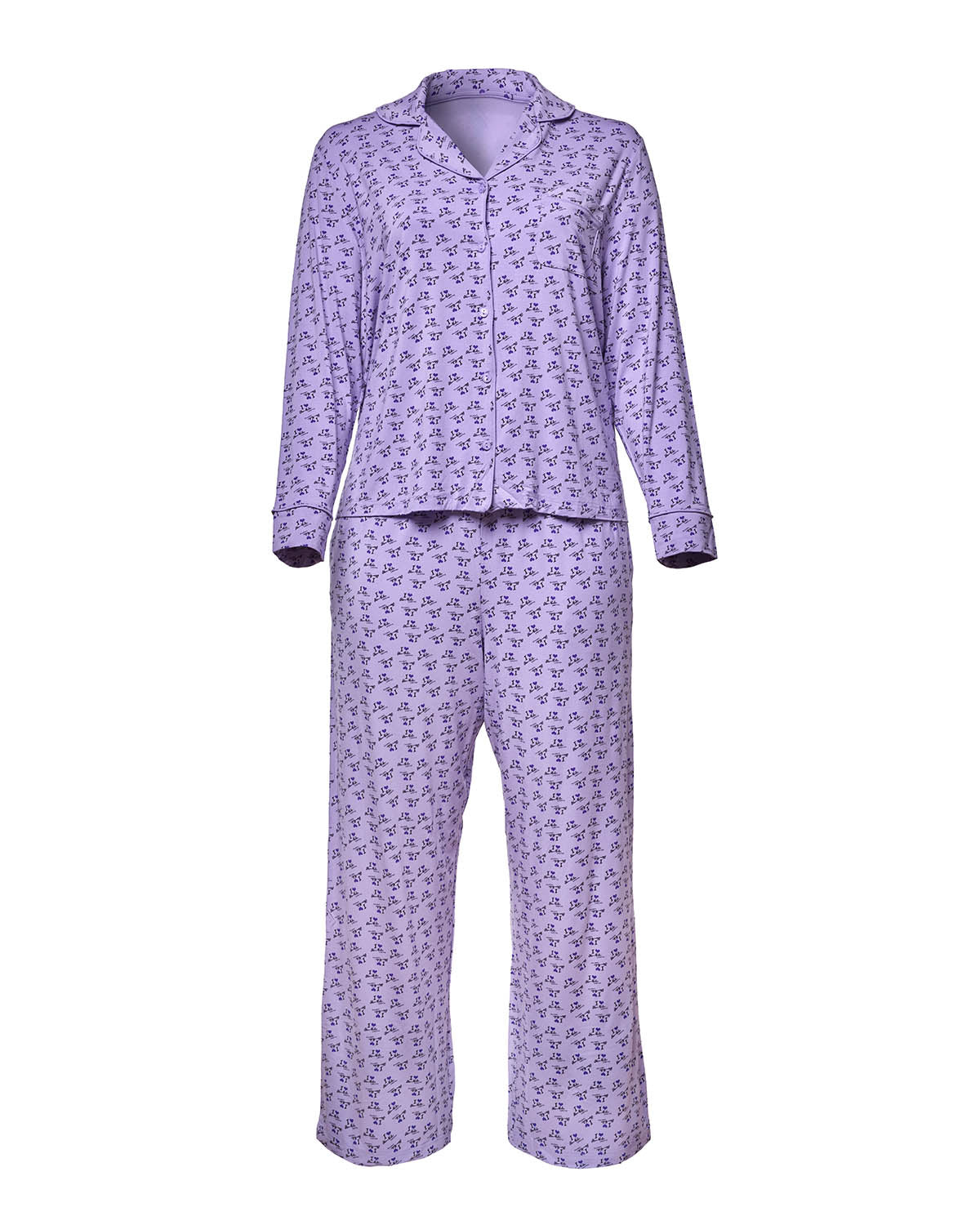I Love Gal Pajamas Standard | Purple | Cozy Button-Down Top