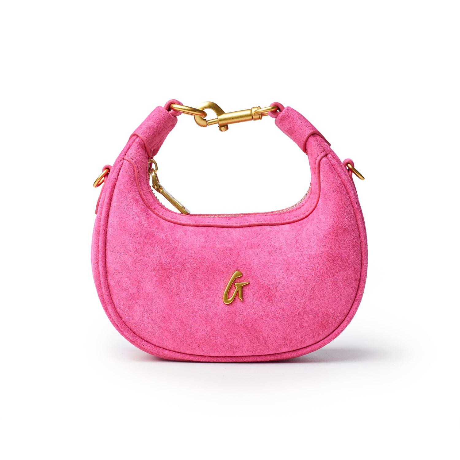 NANO SUEDE HOBO BAG - HOT PINK