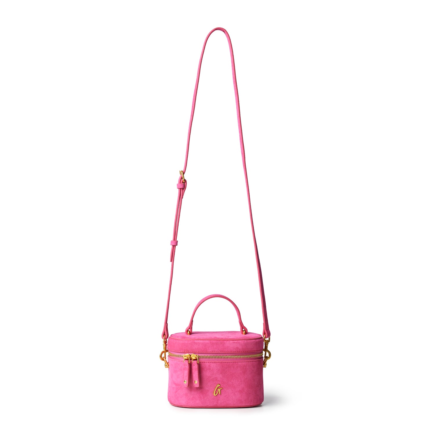 MINI SUEDE VANITY BAG - HOT PINK