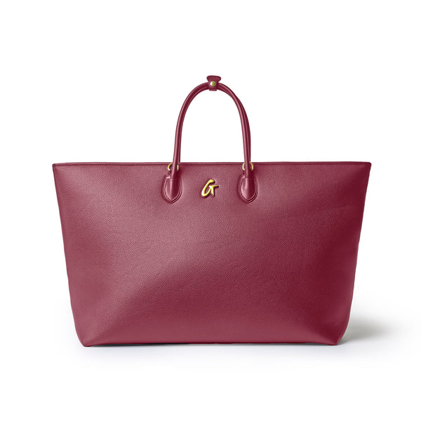 バッグ 10TH LOGO HUGE TOTE BAG Jumbo Pebble Tote Bag | Burgundy | Premium Vegan Leather | Glam