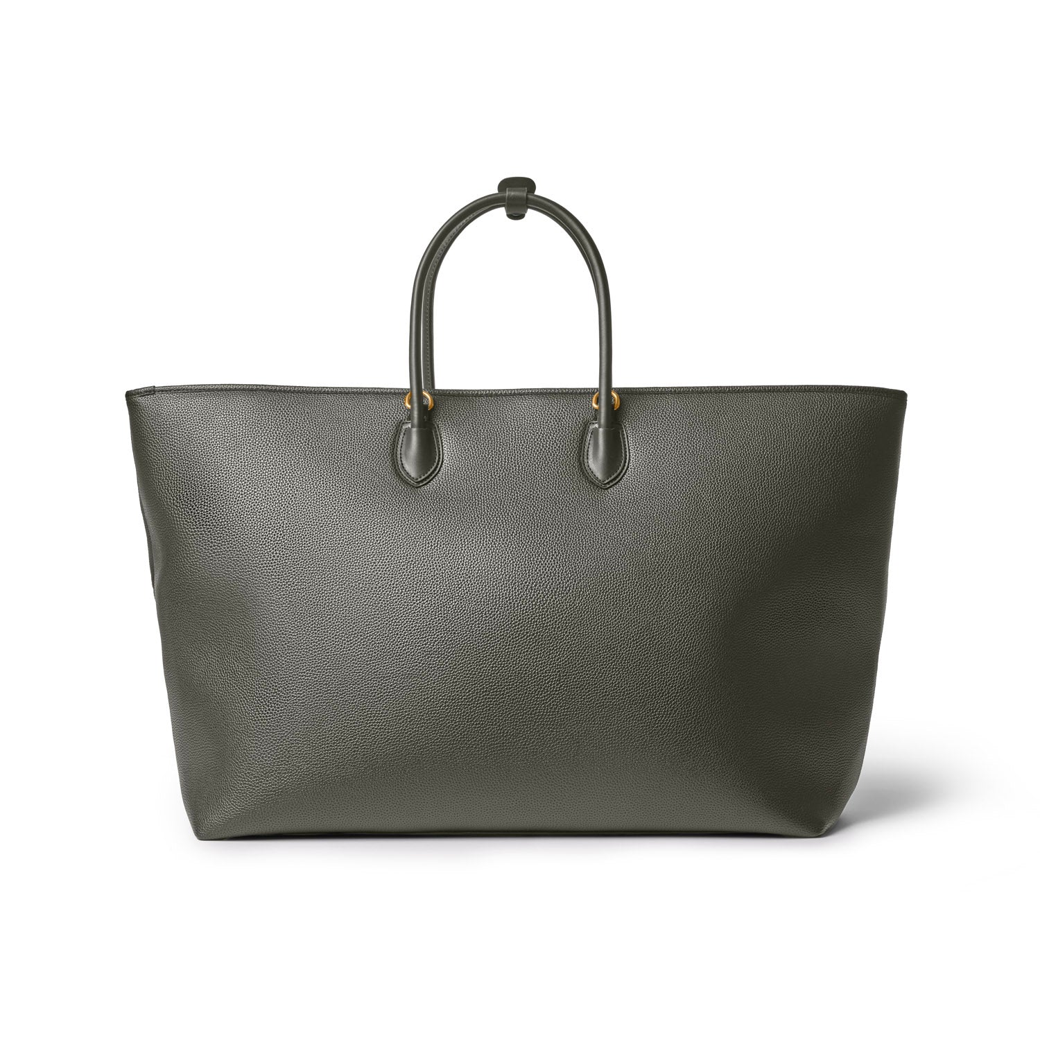 Olive green jumbo pebble tote bag with sturdy handles, perfect for everyday use and stylish storage.
