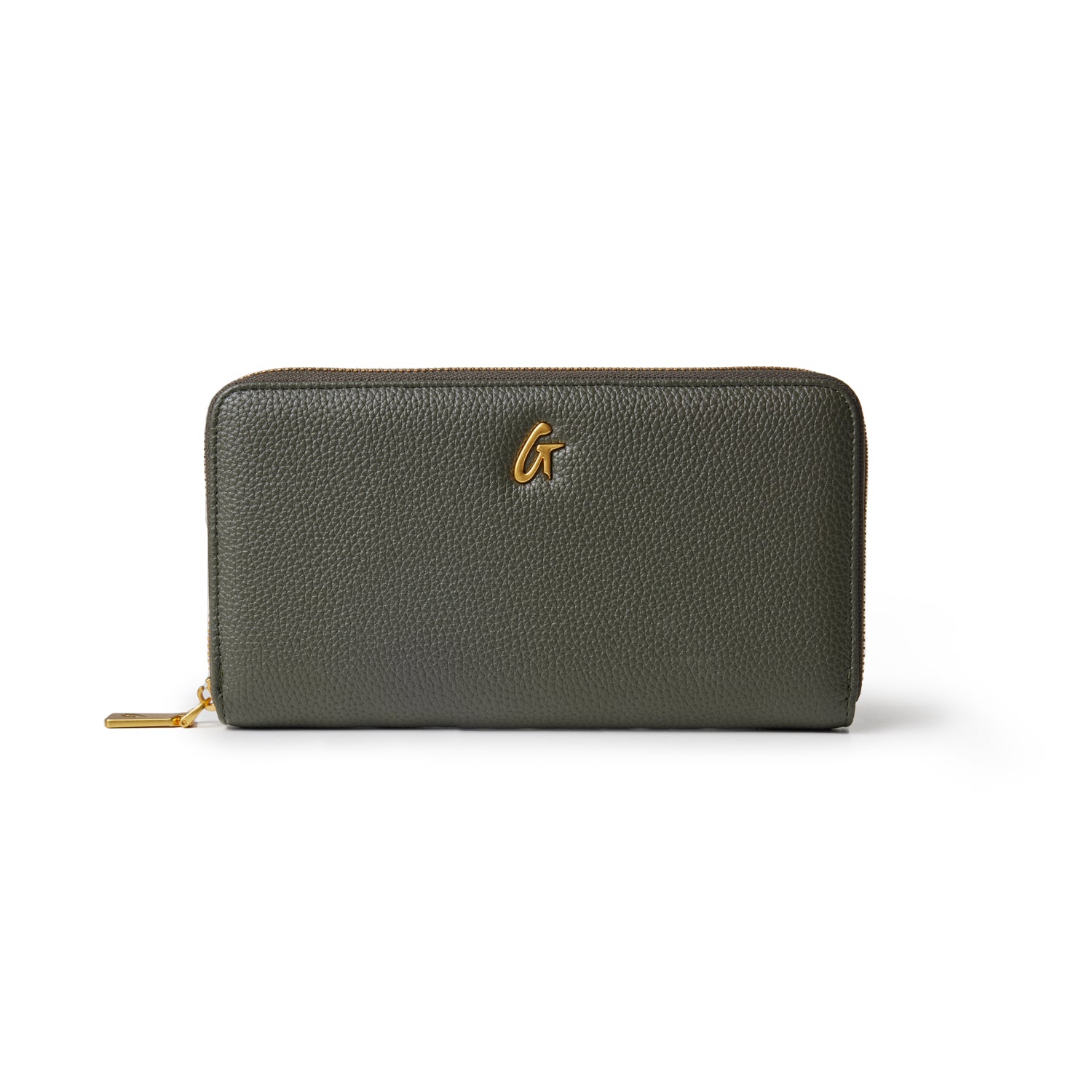 PEBBLE JUMBO WALLET OLIVE GREEN