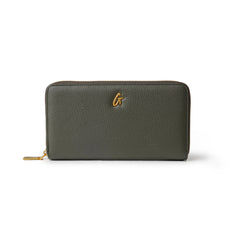 PEBBLE JUMBO WALLET OLIVE GREEN