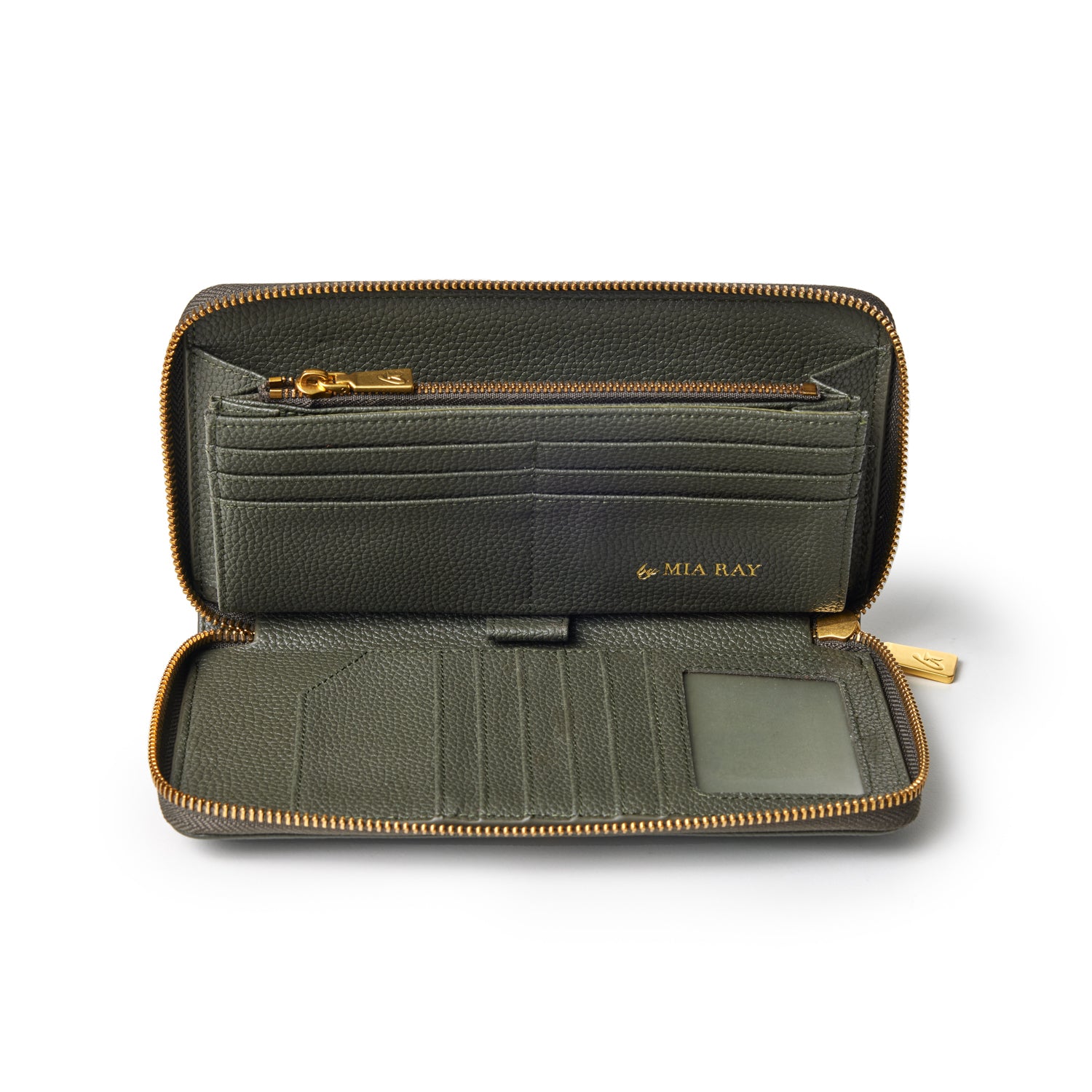 PEBBLE JUMBO WALLET OLIVE GREEN