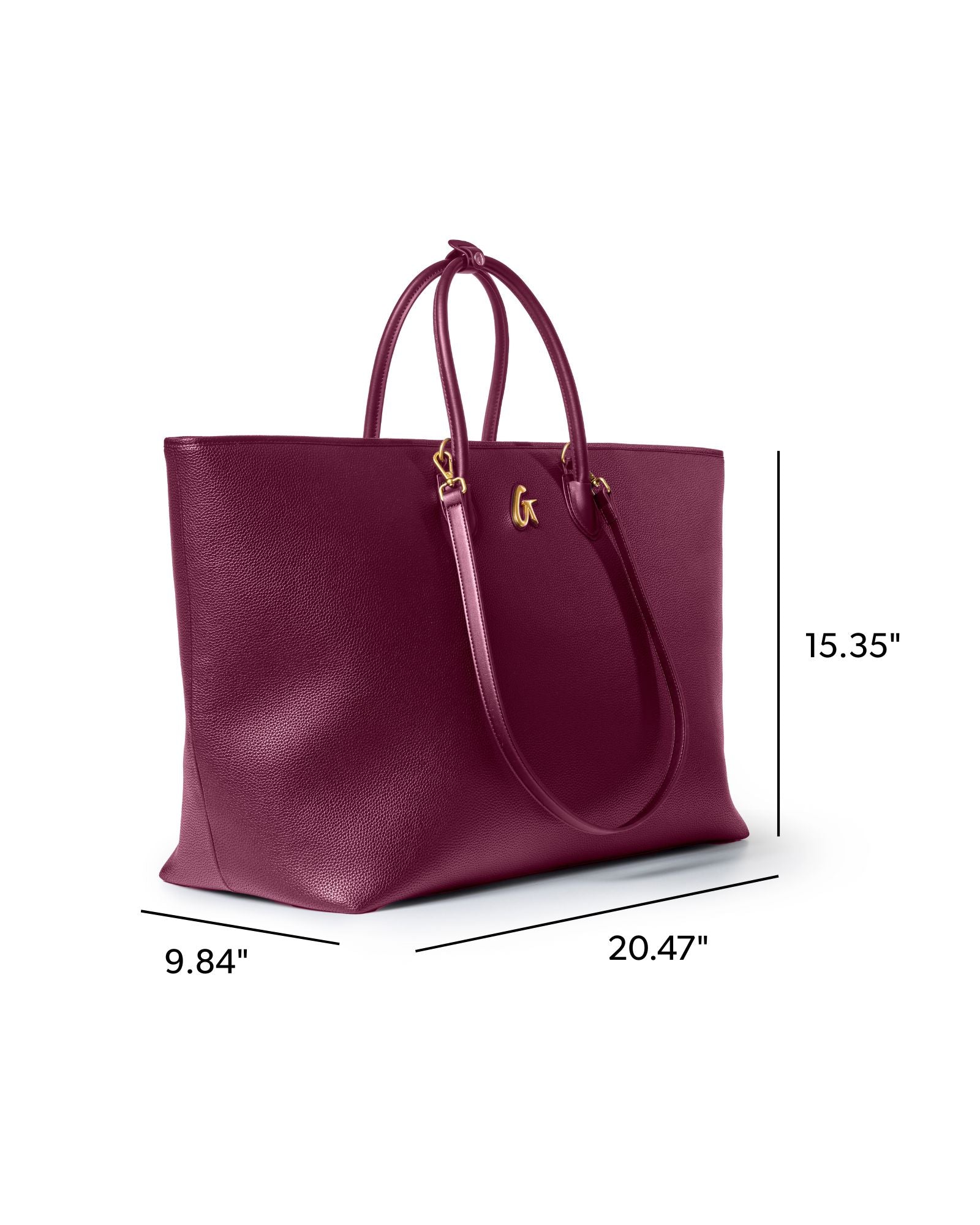 バッグ AWW magazine TOTE BIG BURGUNDY Jumbo Pebble Tote Bag | Burgundy | Premium Vegan Leather | Glam