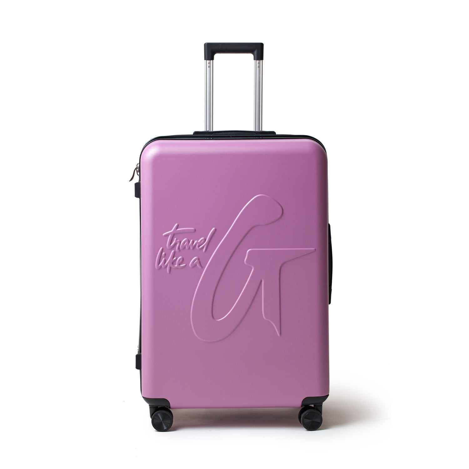 LARGE CHECKED LUGGAGE LIGHT PINK