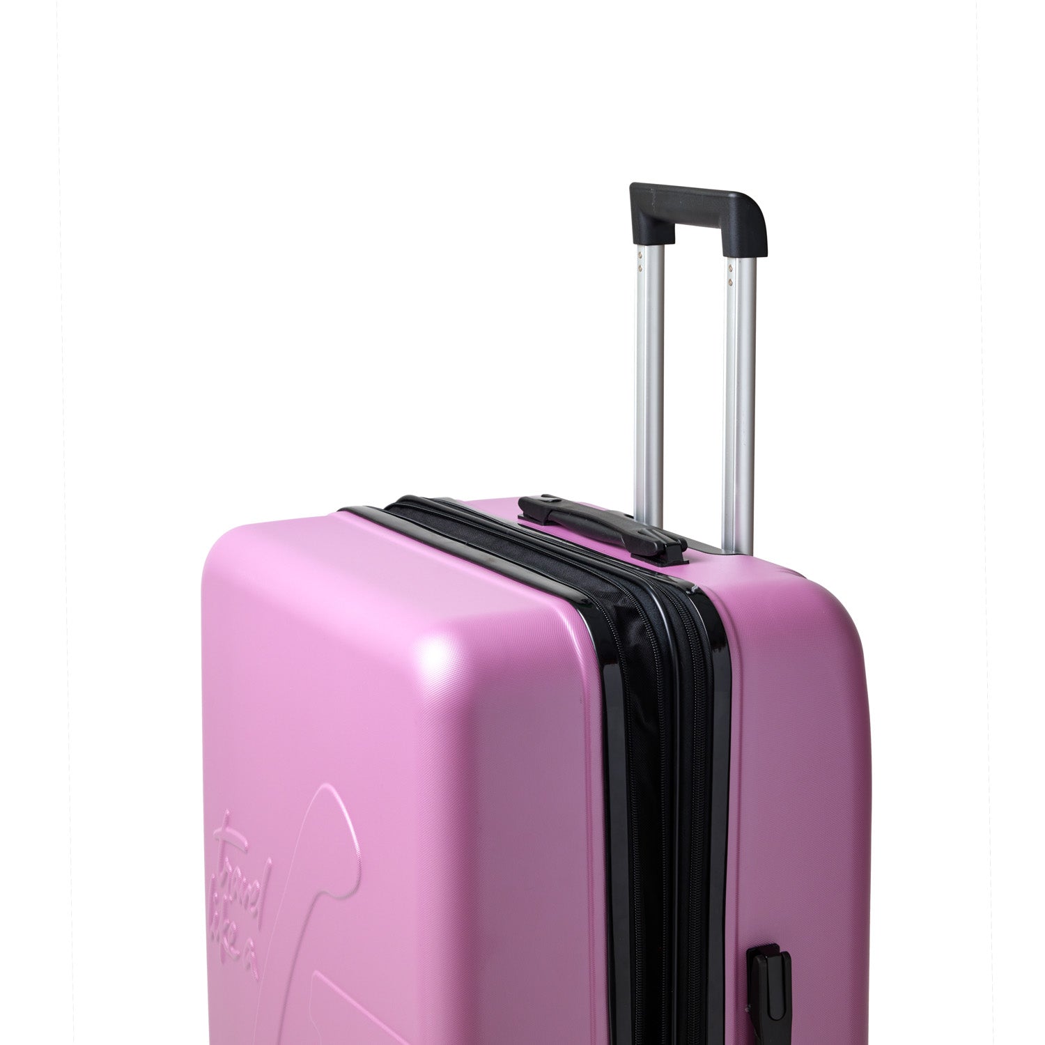 LARGE CHECKED LUGGAGE LIGHT PINK