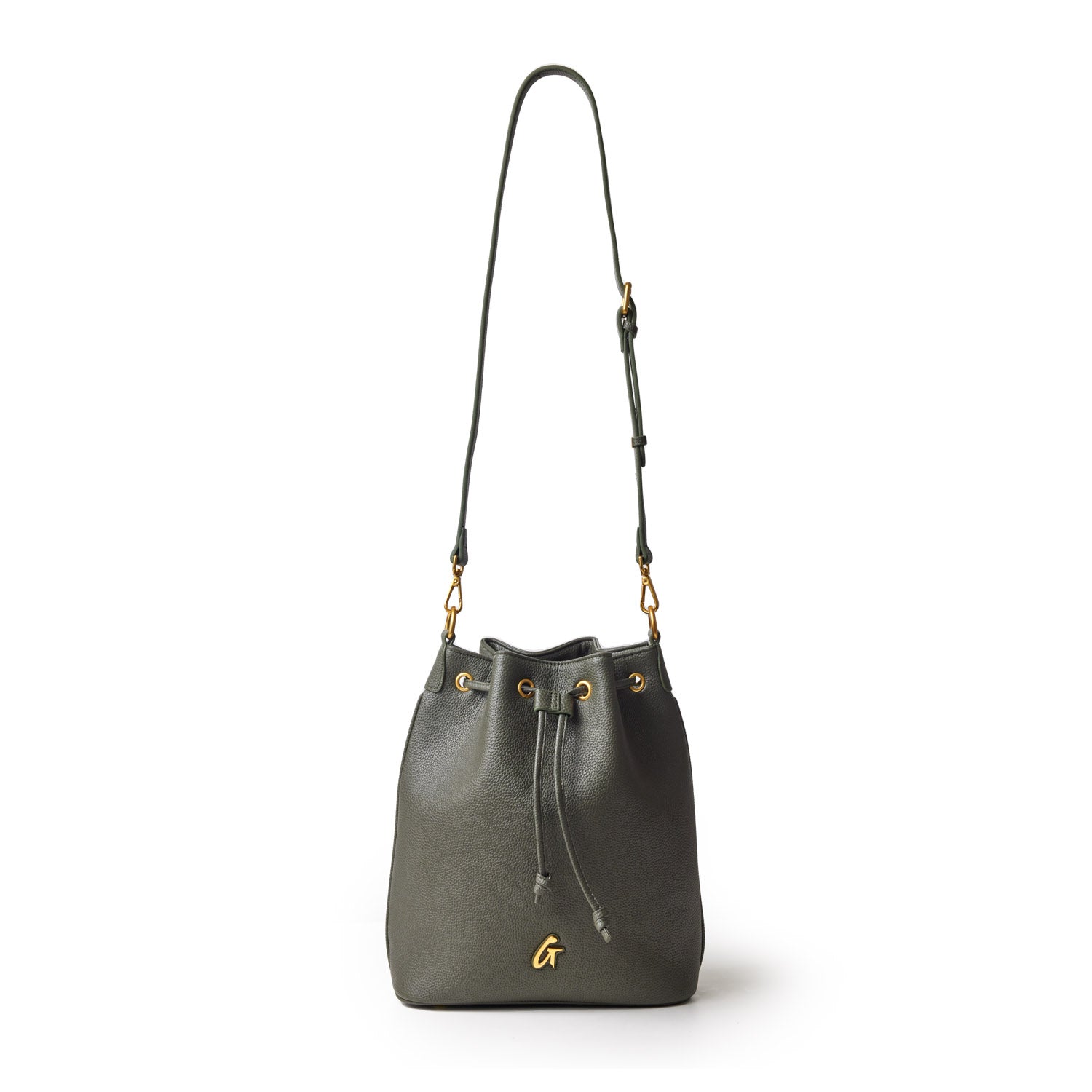 PEBBLE LARGE BUCKET BAG OLIVE GREEN