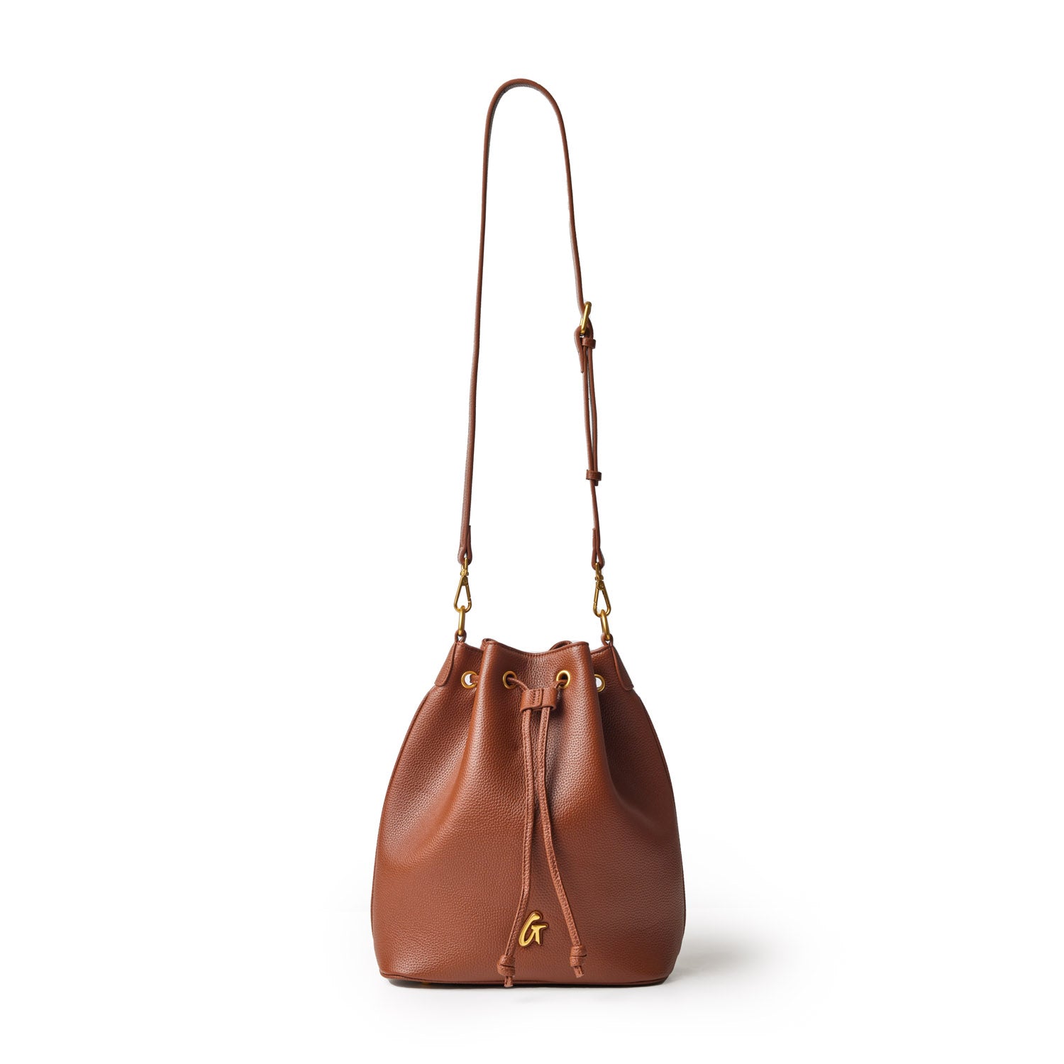 PEBBLE LARGE BUCKET BAG BROWN