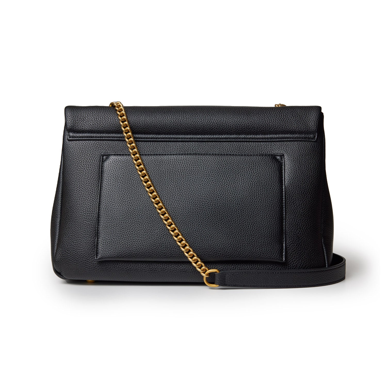 PEBBLE LARGE FLAP BAG BLACK