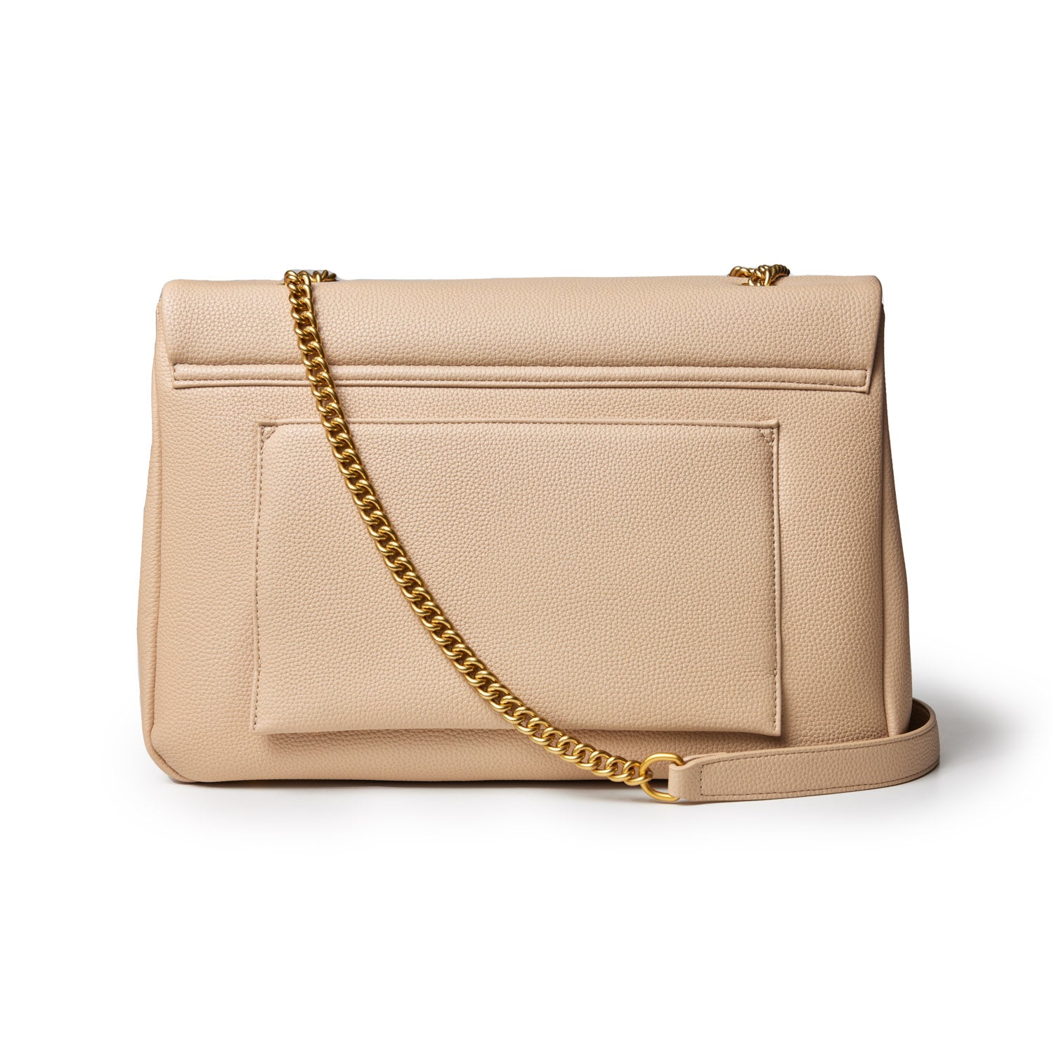 PEBBLE LARGE FLAP BAG NUDE