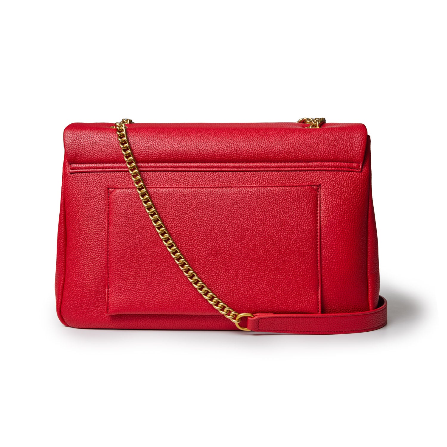 PEBBLE LARGE FLAP BAG RED