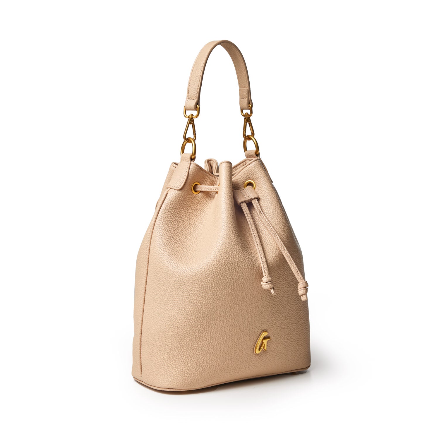 PEBBLE LARGE BUCKET BAG NUDE