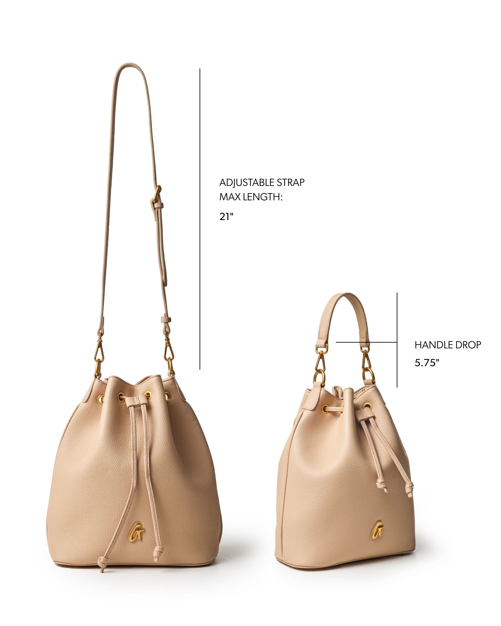 LARGE PEBBLE BUCKET BAG - NUDE
