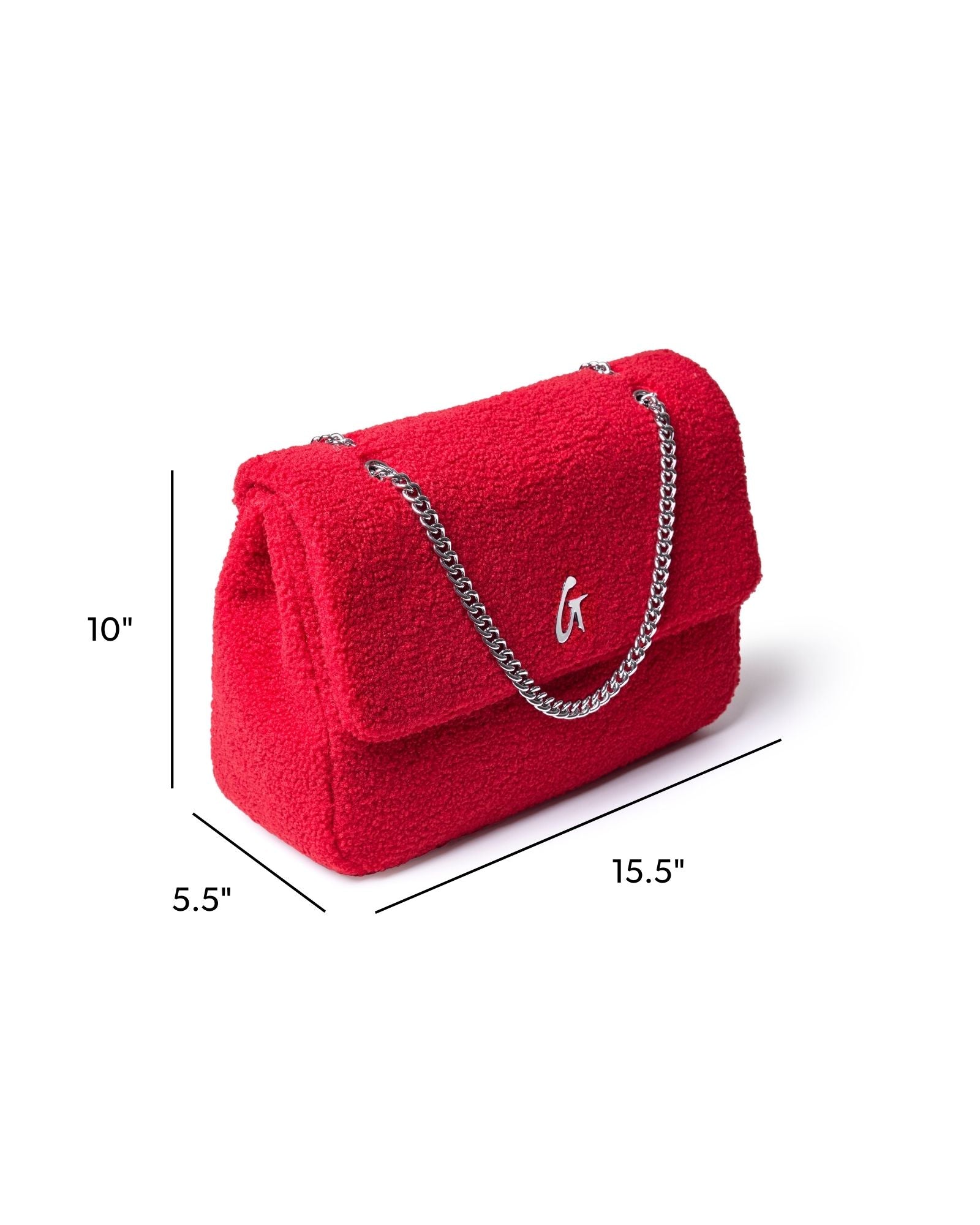 LARGE TEDDY FLAP BAG - RED
