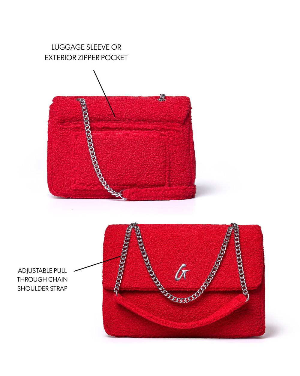 Large Teddy Flap Bag | Hot Pink | Soft Sherpa | Versatile Chain Straps ...