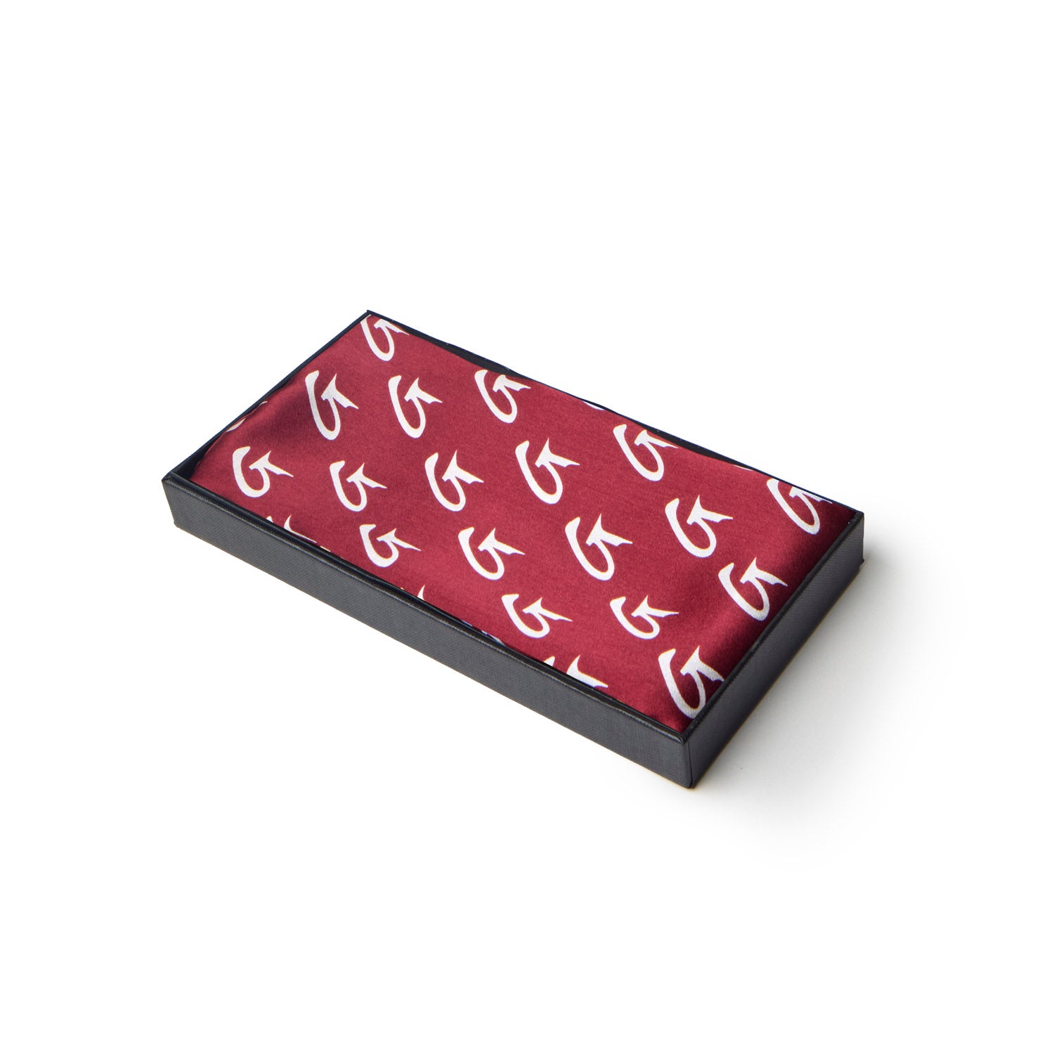 BUSY LIVING MEDIUM MONOGRAM SILK SCARF - BURGUNDY
