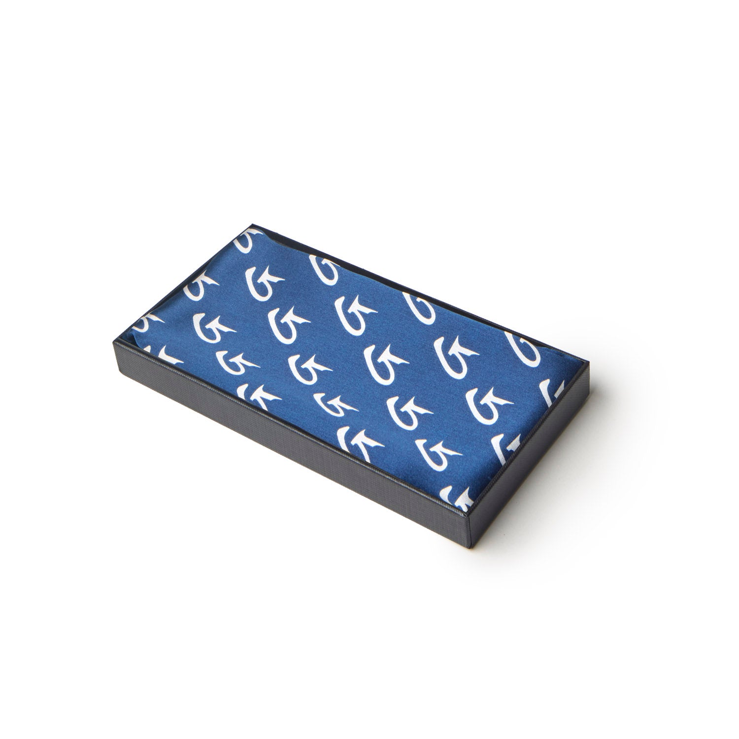 BUSY LIVING MEDIUM MONOGRAM SILK SCARF - NAVY