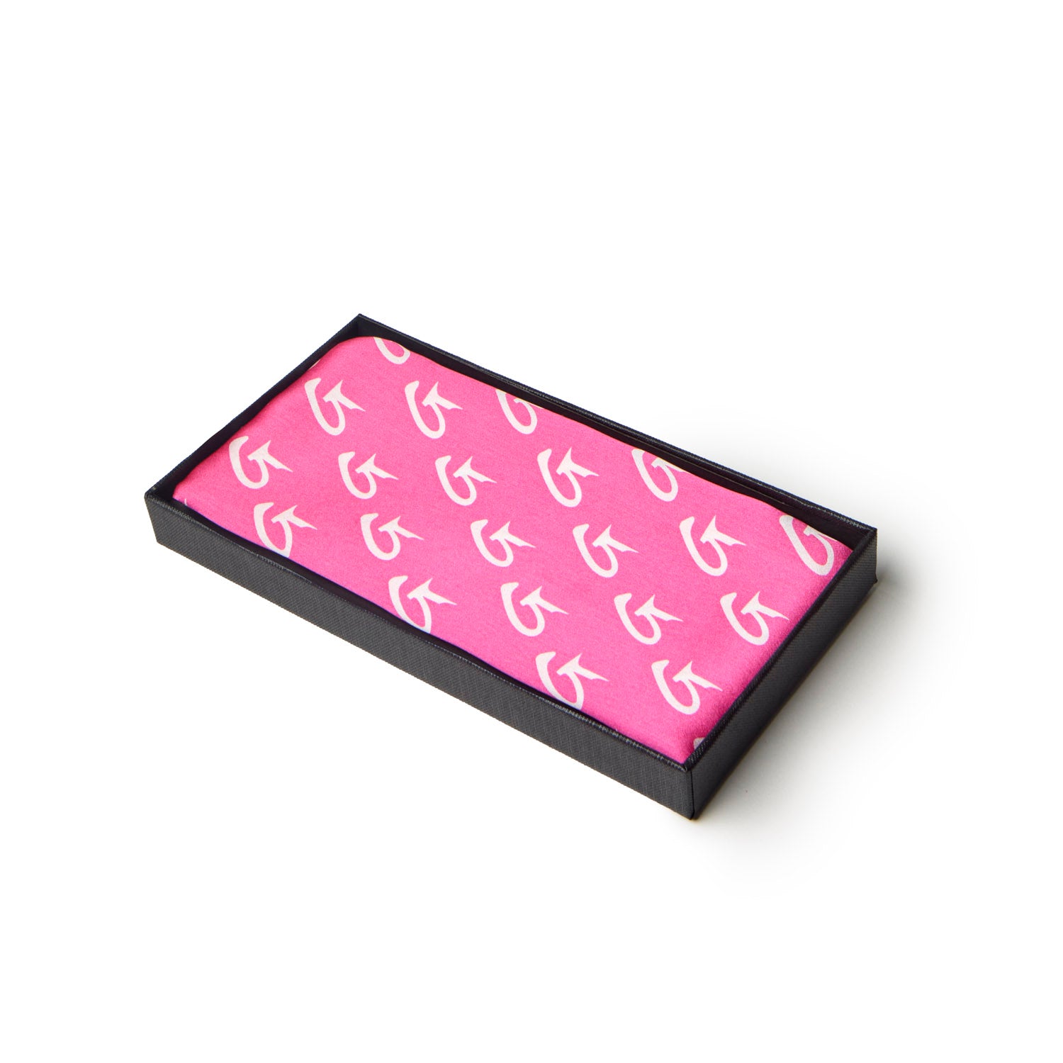 BUSY LIVING MEDIUM MONOGRAM SILK SCARF - HOT PINK
