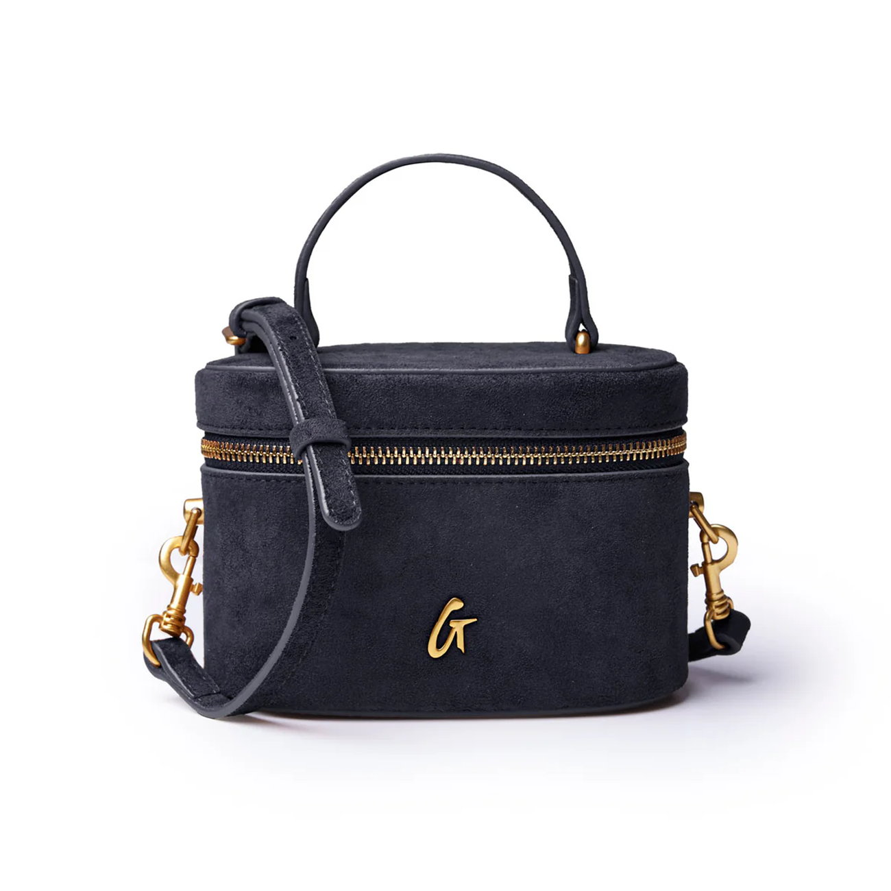 MINI SUEDE VANITY BAG - BLACK