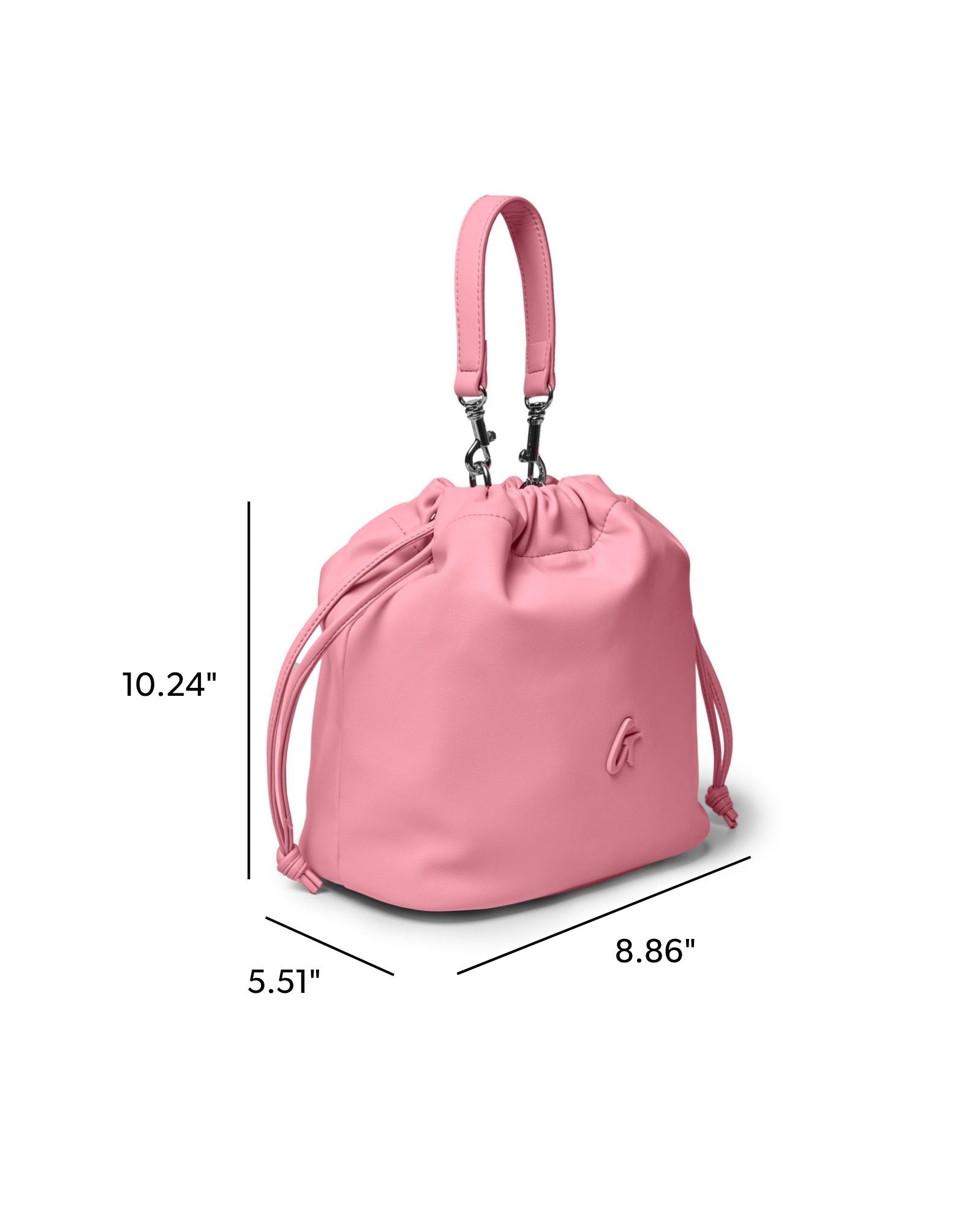 MEDIUM DRAWSTRING BUCKET BAG - SOFT PINK