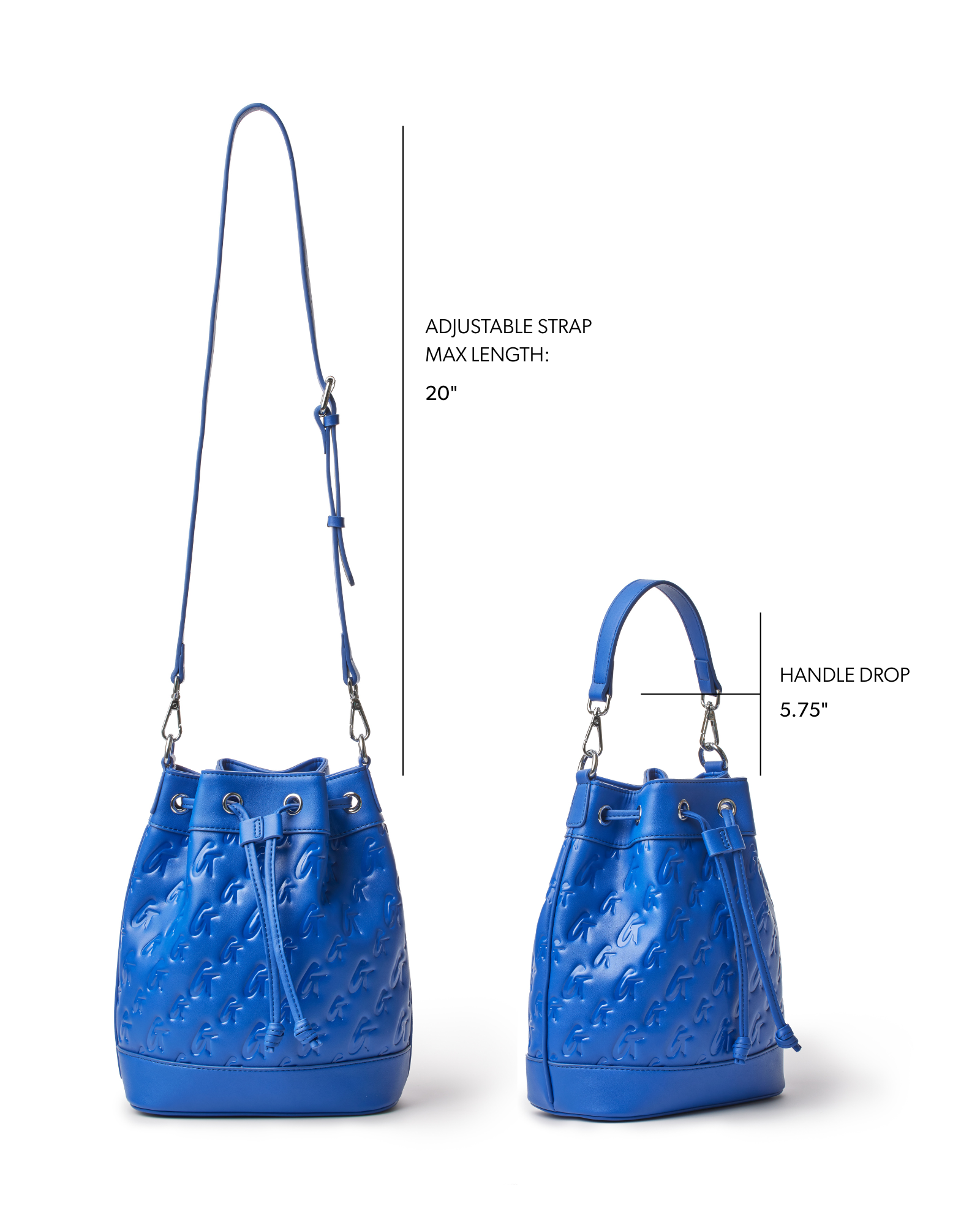 MEDIUM MONOGRAM BUCKET BAG - BLUE