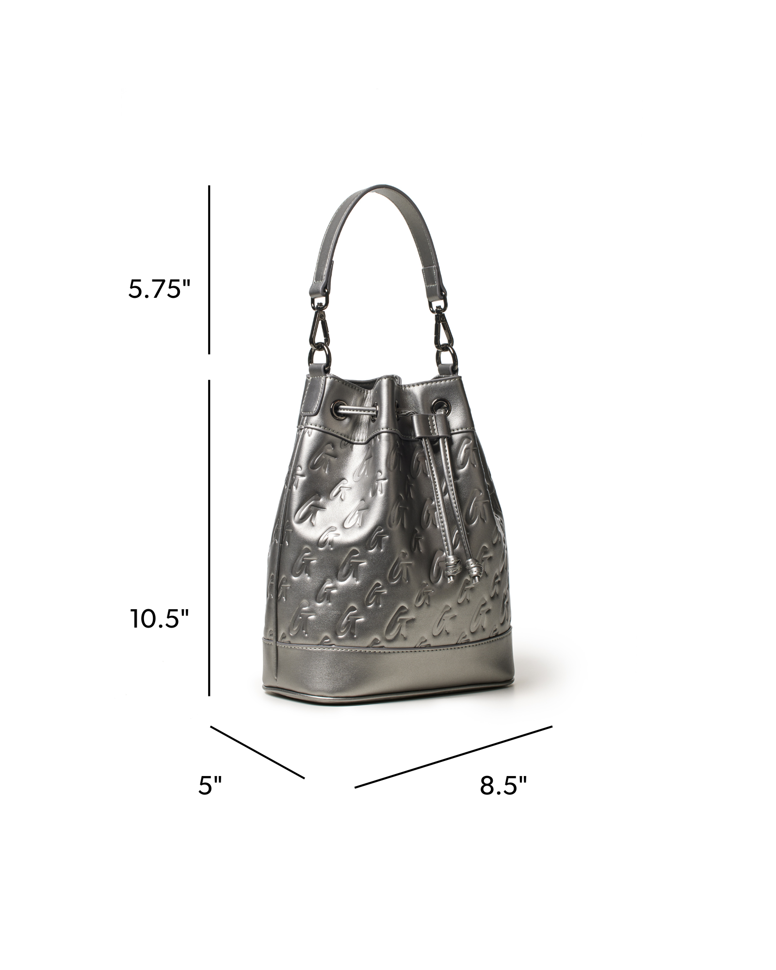 MEDIUM MONOGRAM BUCKET BAG - PLATINUM