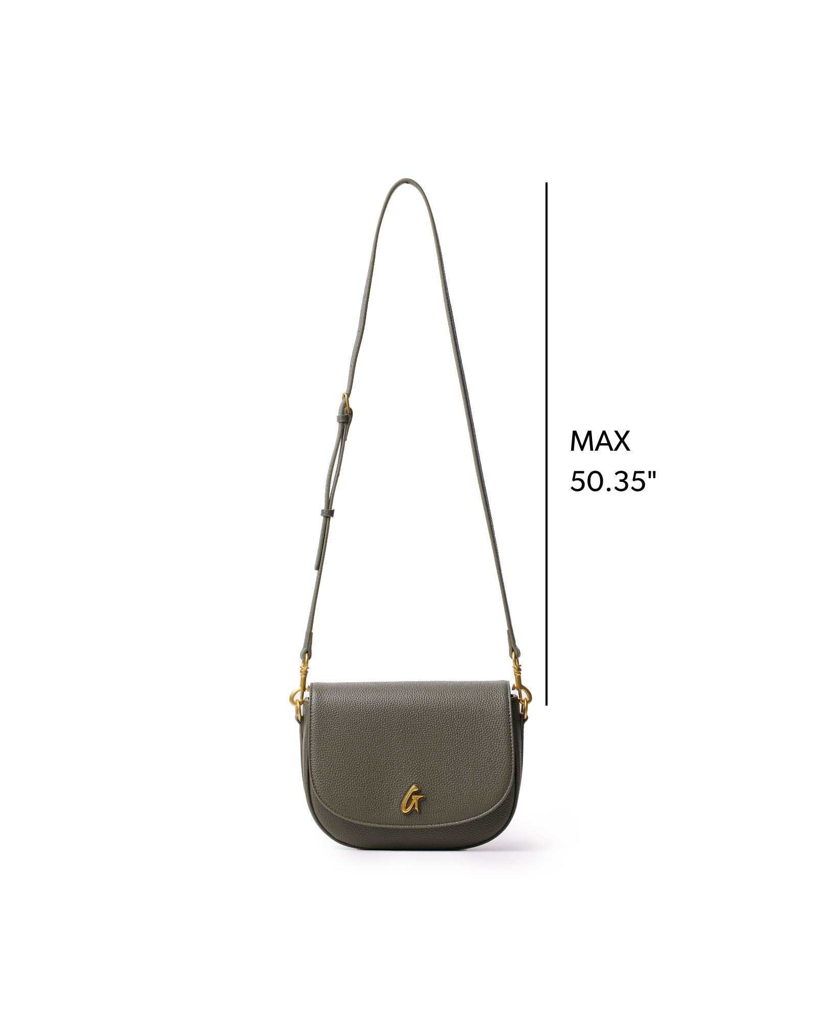 Pebble Shoulder Bag Olive Green Medium | Vegan Leather Purse with