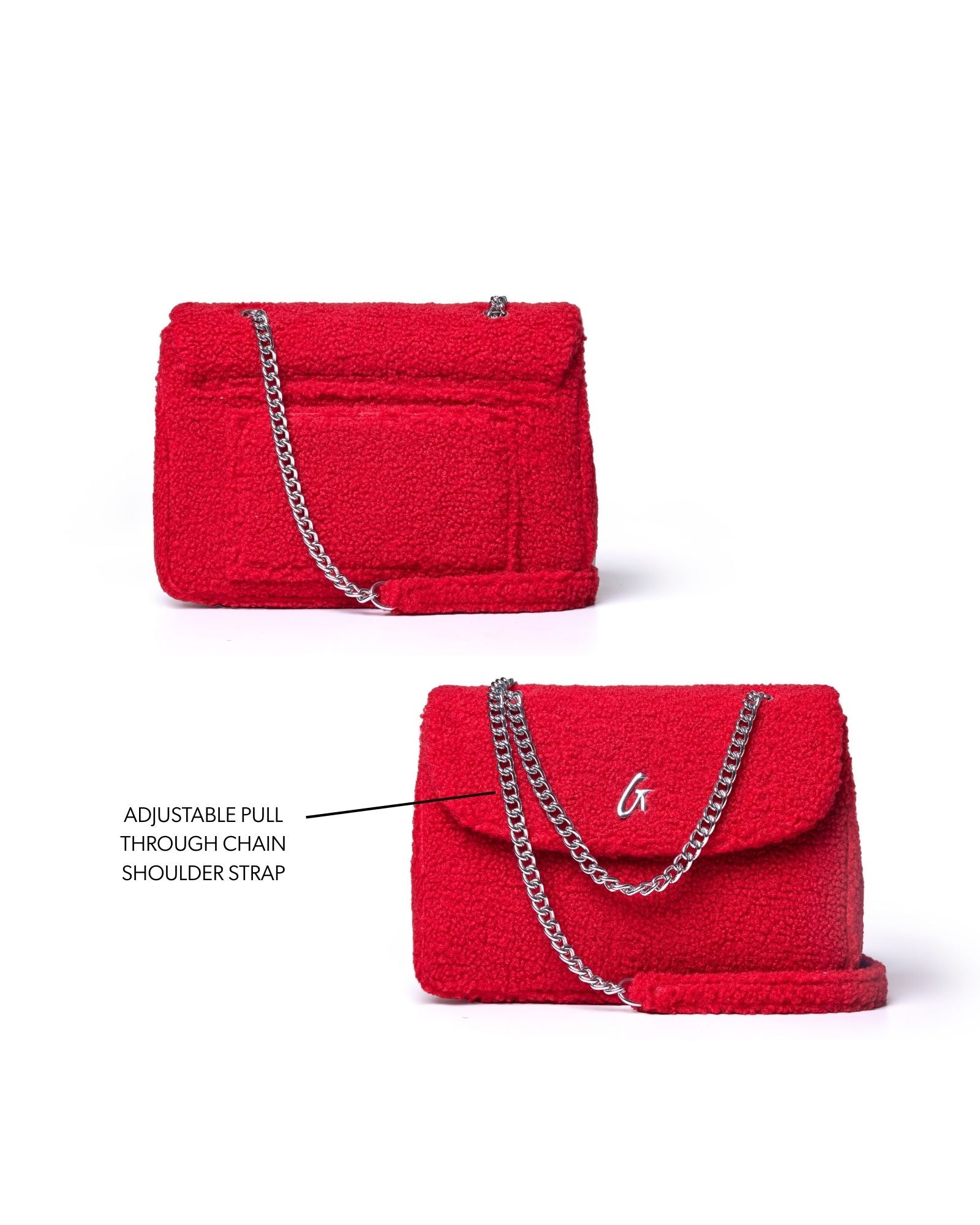 MEDIUM TEDDY FLAP BAG - RED