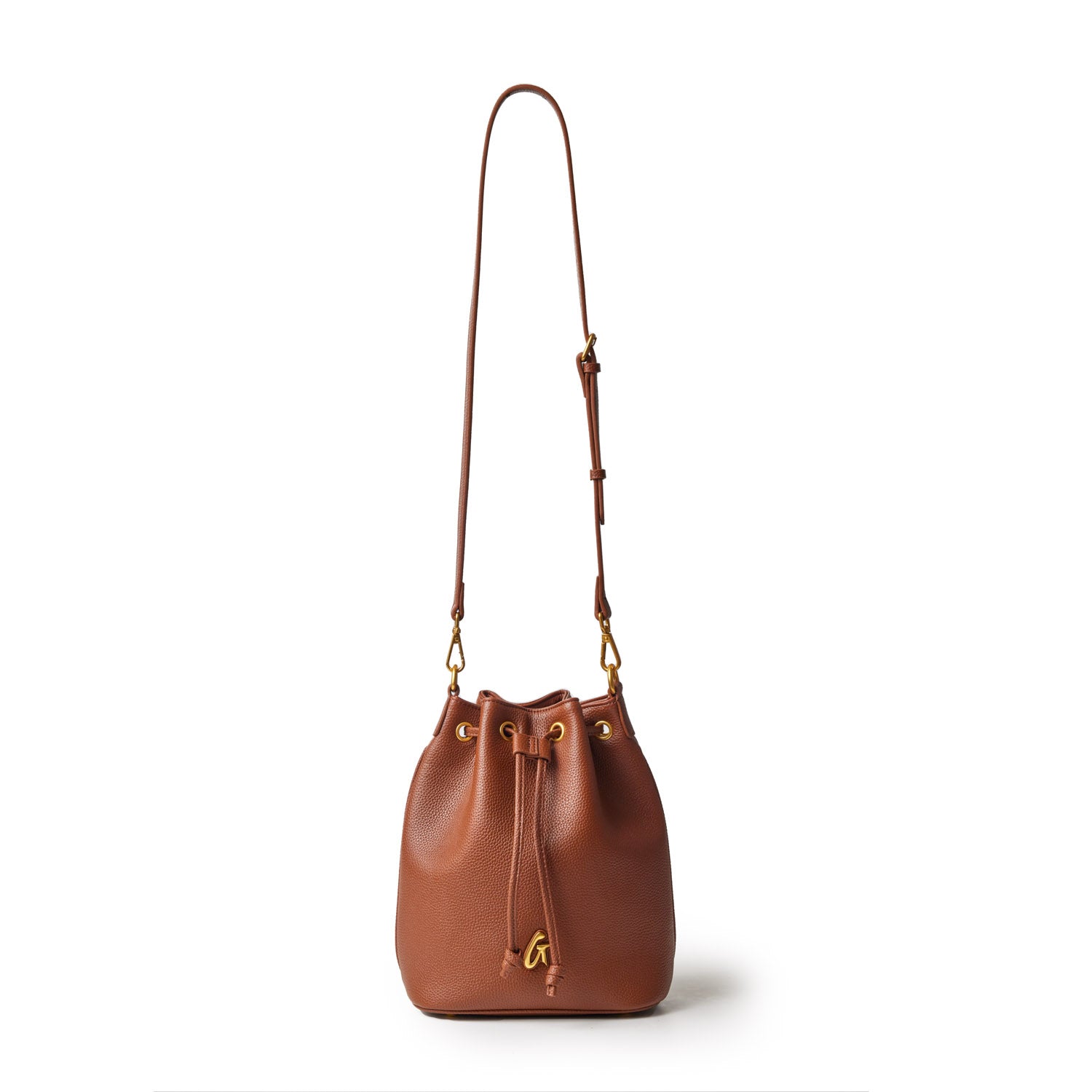 PEBBLE MEDIUM BUCKET BAG BROWN