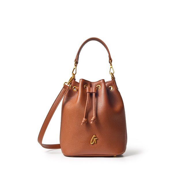 バッグ herlipto Cherry Bucket Bag Dark Brown Leather Bucket Bag | Handmade leather crossbody bag by KMM & Co.
