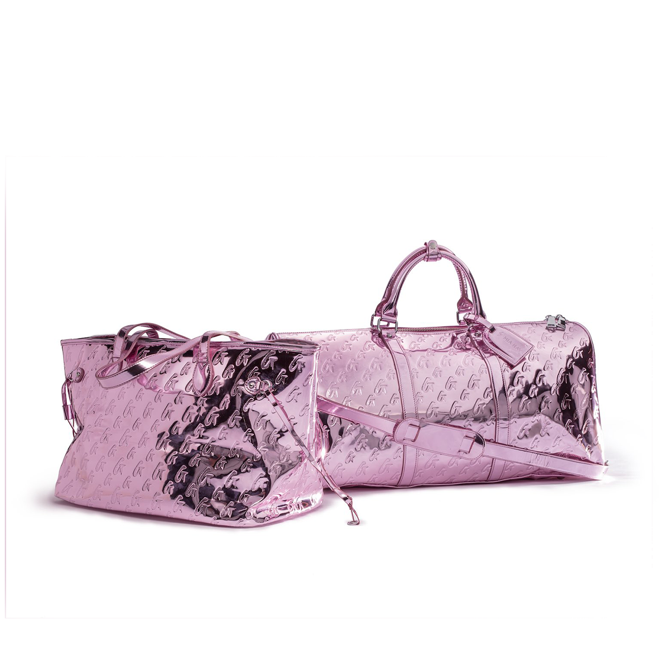 MONOGRAM TRAVEL SET - METALLIC PINK