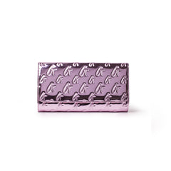 GLAM-AHOLIC MONOGRAM TRAVEL WALLET METALLIC PINK